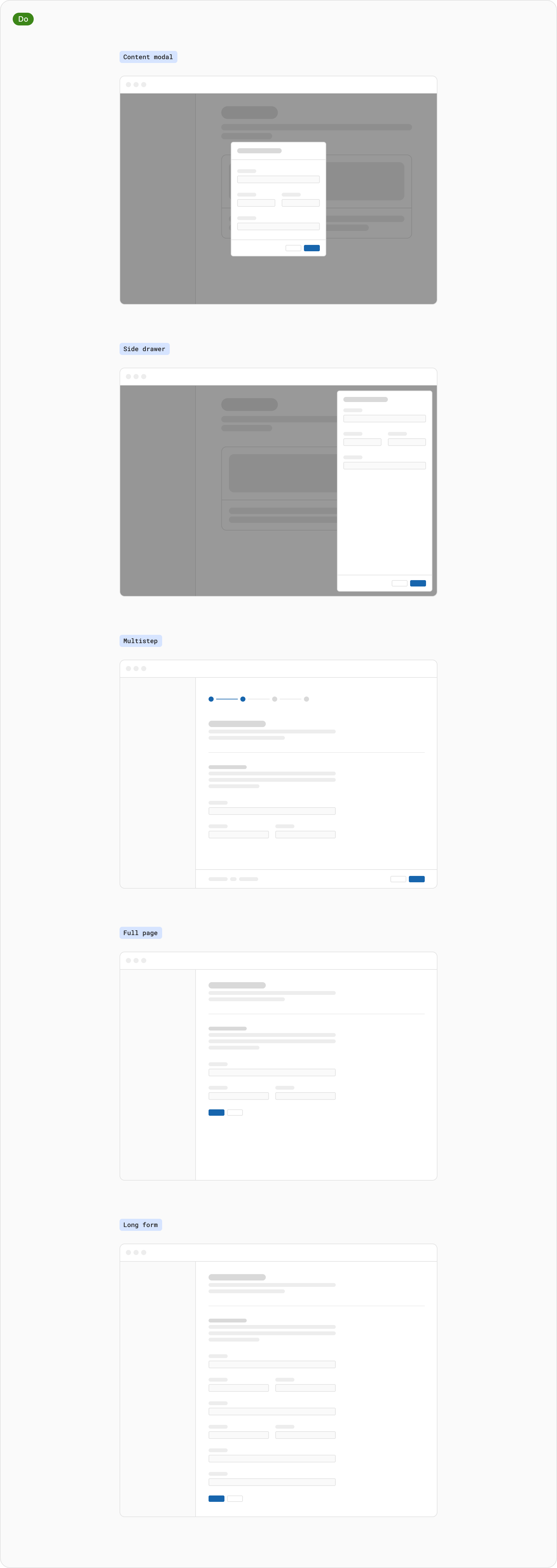 Form guidelines button positioning do's 