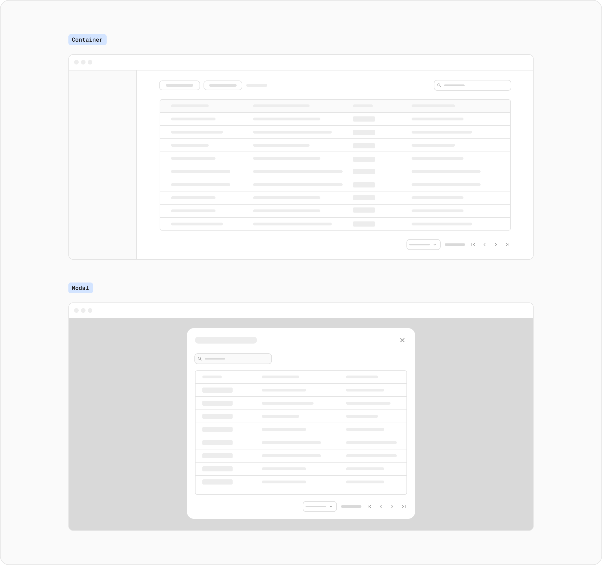 Tables guidelines width